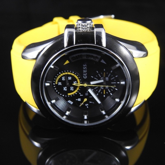 GUESS Other - Guess Watch Stainless Steel Yellow Band Mens